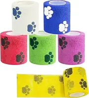 Self Adhesive Bandage, 6 Rolls Pet First Aid Cohesive Bandage Non Woven Breathable Wrap for Dog,Cat or other Animals (A)
