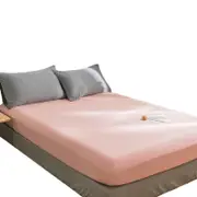 Nevenka Cotton Sheets Mattress Dustproof Protective Cover Fabric Bedding-BerryPink