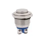 16mm Hole Flush Mount Momentary NO SPST Metal Round Push Button Switch