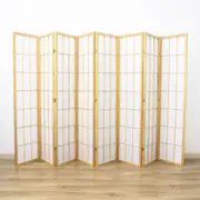 Shoji Room Divider Screen Natural 8 Panel
