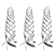 3 Pack Silver Rotating Reflective Rod Bird Repeller Bird Spiral Reflectors Scare Tool