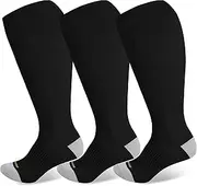 Levsox Plus Size Compression Socks Wide Calf Men&Women 20-30 mmhg Knee High Support Socks for Medical, Nurse, Diabetic
