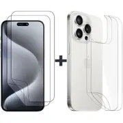 2 Set Soft PET Film Screen Protector for Apple iPhone 15 PRO MAX Front and Back