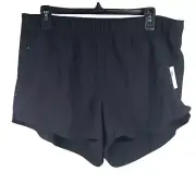 Old Navy Active Womens Go Dry Brief Lined Running Shorts Size Large Black