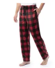 Fruit of the Loom Men's Red Micro sueded Pockets Fleece Sleep Pants Sz M (32-34)