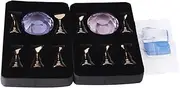 2 Set Magnetic Nail Tips Stand Holders Prefessional Manicure Tools Set Magnetic Alloy Nail Art Tip Practice Stand Set for Salon DIY and Practice Manicure (Pink and Purple)