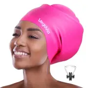 Extra Large Swim Cap for Long Hair Braids and Dreadlocks, Black Women XL Hair...
