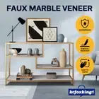 Console Table Hallway Side Entry Display Faux Marble 4 Tiers Furniture Gold