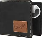 [Wrangler] Men’s Bifold Slim RFID Blocking Wallet with Stealth AirTag Holder, Genuine Leather