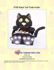Black Cat Treat Holder-Halloween- Plastic Canvas Pattern or Kit