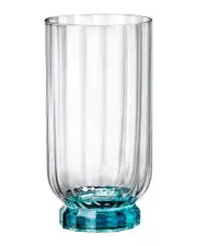 Bormioli Rocco Set of 4 Florian 14.5oz Blue Beverage Drinking Glasses