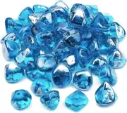 20lbs Fire Glass Diamonds Blue Pit 20 Pounds, Margarita Azure