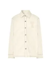 [AMI] HEART LOGO PATCH STITCH DENIM SHIRT XL BEIGE