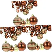 HOMSFOU 120 Pcs Christmas Balls House Decor Metallic Christmas Ornaments Christmas Bulbs Ornaments Glitter Christmas Ball Ornaments White Decor Xmas Rope Christmas Utenciles Lob