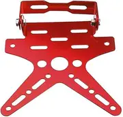 Electroplate Aluminum Alloy Motorcycle Rear License Plate Frame Scooter Number Plate Holder(Red)