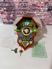 Black Forest Mini Cuckoo Wall Clock Made In Germany 1 Day Spring Mt 7 1/2" Tall