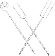 Cabilock 1Set Stainless Steel Dipping Fork Hot Pot Cheese Forks for Chocolate and Fondue Dishwasher Safe Ergonomic Grip Reusable Kitchen Tools for Cooking and BBQ