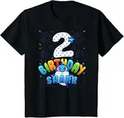 [X.Style] Kids 2nd Birthday Shark B-Day Outfit for Toddler Boys ds854 T-Shirt (S) Black