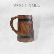 Handmade Beer Mug Wooden Viking Beer Cup Wooden Tankard Wood Beer Mug