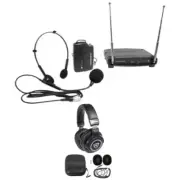 Audio Technica ATW-901a/H Wireless Headset Microphone Mic + Samson Headphones