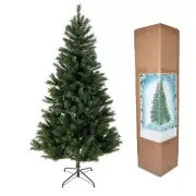2ft Pre-Lit Christmas Tree, 800 Tips, Foldable Metal Stand, Fire Resistant, PVC