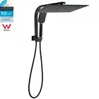 KYLINS Black 16" Large Shower Head & 3 Modes Handheld Gooseneck Arm 2in1 Set
