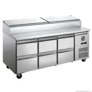 FED-X Six Drawer Salad Prep Fridge XSS7C18S3V-6D - XSS7C18S3V-6D