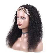 Kinky Curly Human Hair Headband Wig for Women