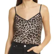 AllSaints Tammy Leppo Top in Leopard Yellow, Size 0
