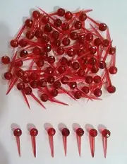 100 VINTAGE RED MINI PIN LIGHTS BULB Ceramic Christmas Tree Tiny Replacement Peg