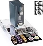 MaybeRain Acrylic Storage Drawer for Nespresso,Three Types of Coffee Capsule Organizer，Clear Coffee Pod Holder for Counter-42&40 Pods