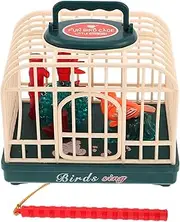 ERINGOGO Interactive Sound Activated Bird Lifelike Singing Bird Cage with Realistic Chirping Sounds and Lights for Outdoor Play and Room Decoration