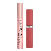 2pk SET L'Oreal Paris Lash Paradise Mascara Black and Matte Lipstick 230 Shopping Spree