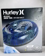 Hurley Heavy Duty Snow Tube Inflatable 36" Durable Snow Sled Handles Youth New