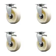 5 Inch Nylon Wheel Swivel Caster Set with Ball Bearings SCC