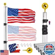 iElyiEsy Telescopic Flag Pole Kit Height Adjustable Heavy Duty Aluminum Flagp