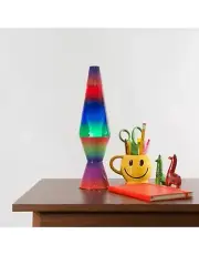 14.5 inch 20oz Color Max Rainbow Lava Brand Motion Lamp Clear Liquid White Lava