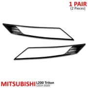 Black Gloss Head Lamp Lights Cover Fits Mitsubishi L200 Triton MR 2019 2020