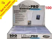 100 x ULTRA PRO SILVER SERIES 9 POCKET CARD SLEEVES SEALED BOX PAGE AFL POKEMON*