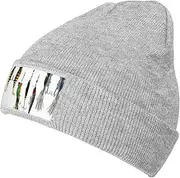 [OdDdot] Various Type of Fishing Baits Print Beanie Hats for Women Men,Winter Hats,Knit Hat,Mens Beanies,Brimless Hat,Skater Beanie, Gray, One size