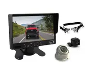 Elinz Caravan Two Camera 4PIN System Trailer cable 7" Monitor HD 12V/24V Reversing CCD Camera Kit