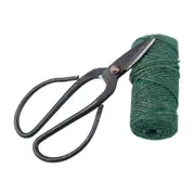 Esschert Design Jute Garden Twine w/ Steel Scissors Outdoor Tool 57m Green