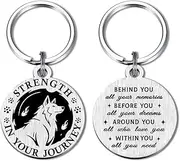 [Alotozo] Wolf Keyring for Men Women - Inspirational Wolf Gifts for Teens - Symbol of Courage & Leadership Gift (Graduation Birthday Christmas), Silver, s