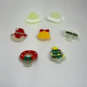 7pcs Shoe Charms Crocs Christmas Glow In The Dark Santa Claus Shoe Accessories