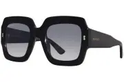 Gucci GG1111S 001 Sunglasses Women's Black/Light Blue Gradient Square Shape