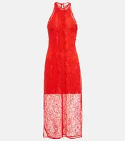 [Ganni] Ganni Halterneck lace midi dress AU 8 red