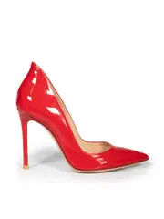 Red Patent Leather Pointed Toe Heels