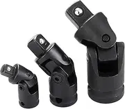 TBKBZTLALX 1/4 Inches 3/8 Inches 1/2 Inches Universal Joint Set Ratchet Angle Extension Bar Socket Adapter Manual and Pneumatic Bendable Adapter Socket Tools Socket Socket(3pcs-Black)
