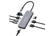 Verbatim USB-C Pro Multiport Hub 9 Ports,1 x HDMI, 1 x RJ45, 2 x USB-C 3.2 Gen2, 1 x USB-A 3.2 Gen2, 2 x USB-A 3.2 Gen1, 1 x SD card slot, 1 x microSD
