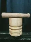 Wooden Mortar and Pestle ,Kitchen Tools Hand Manual Garlic Ginger Spices Mortar